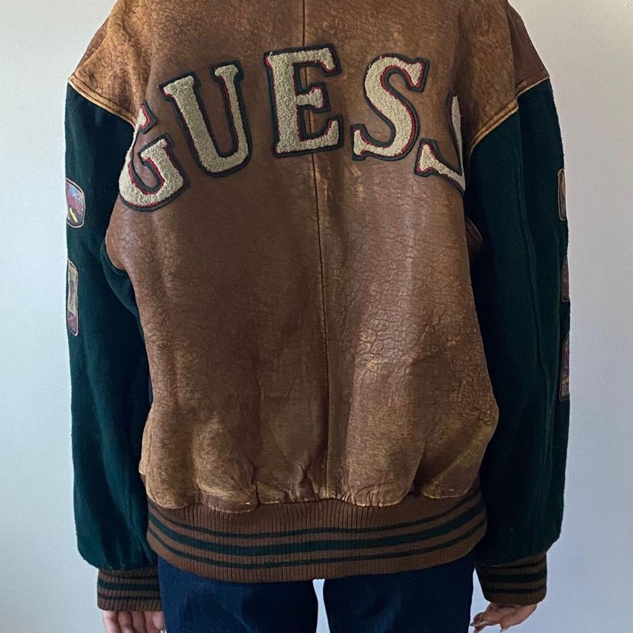 Vintage 90’s Guess leather varsity USA jacket