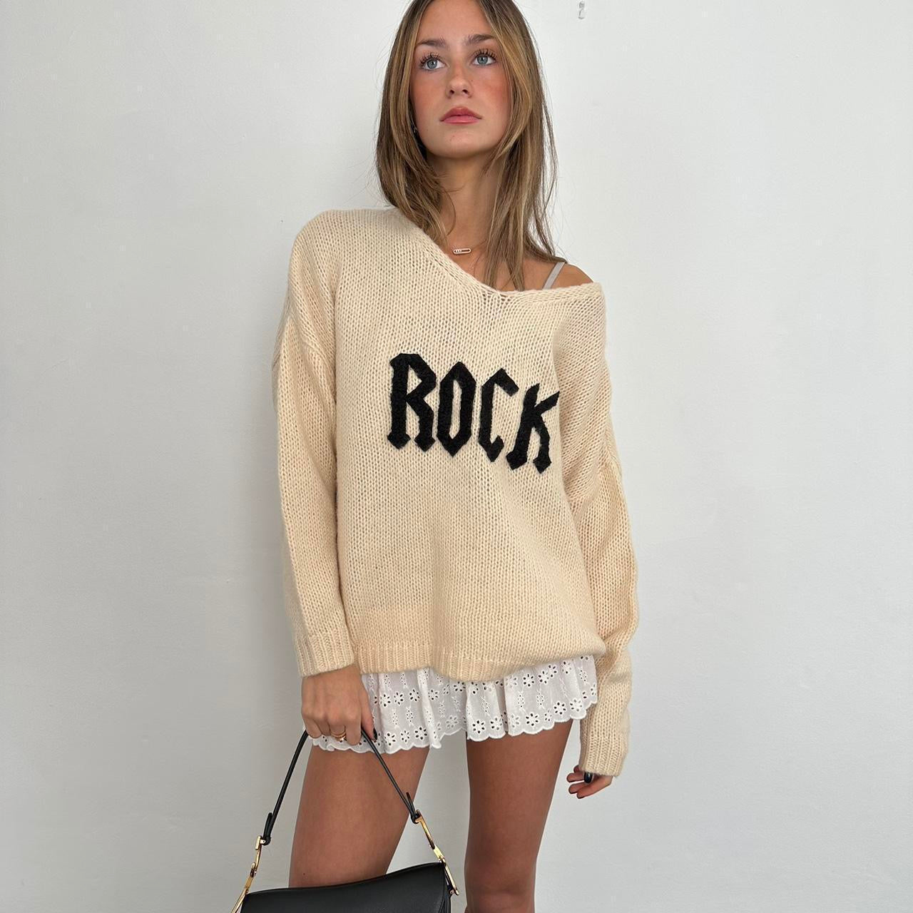 Vintage cream Rock sweater