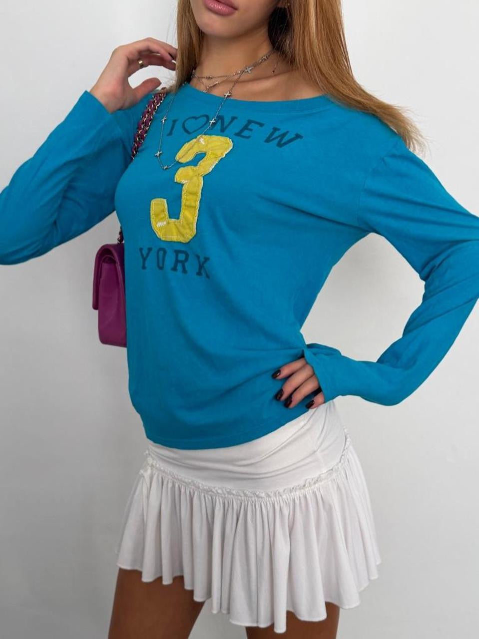 Vintage 00’s I love NY blue long sleeve top