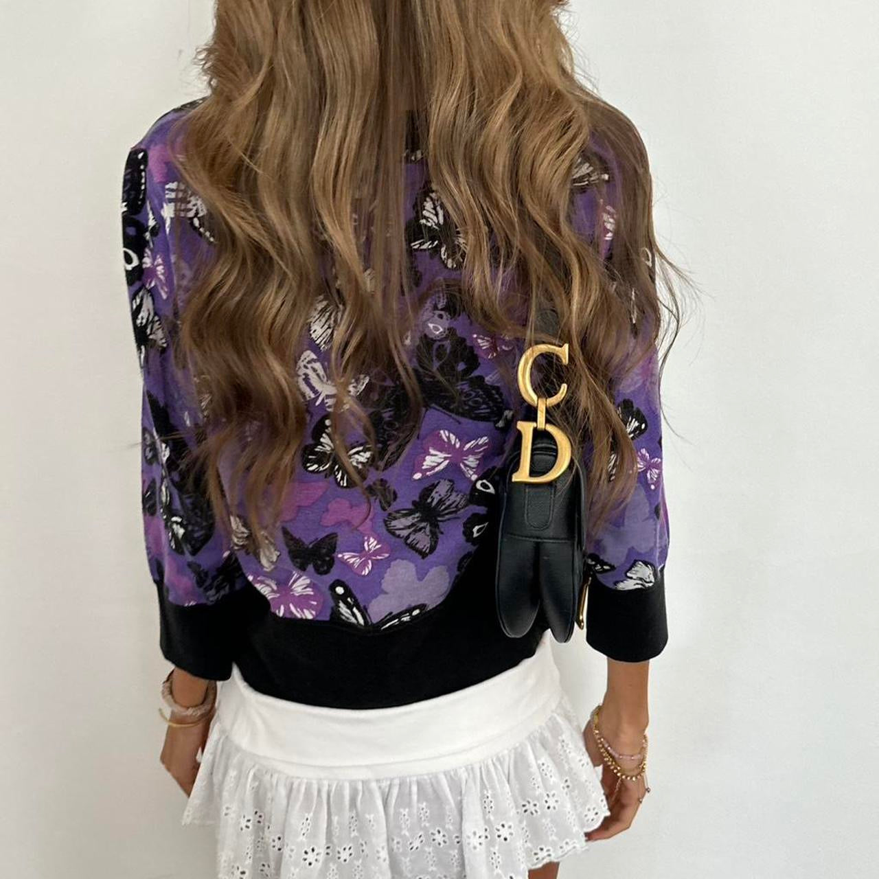Vintage 2000s purple butterfly cardigan top