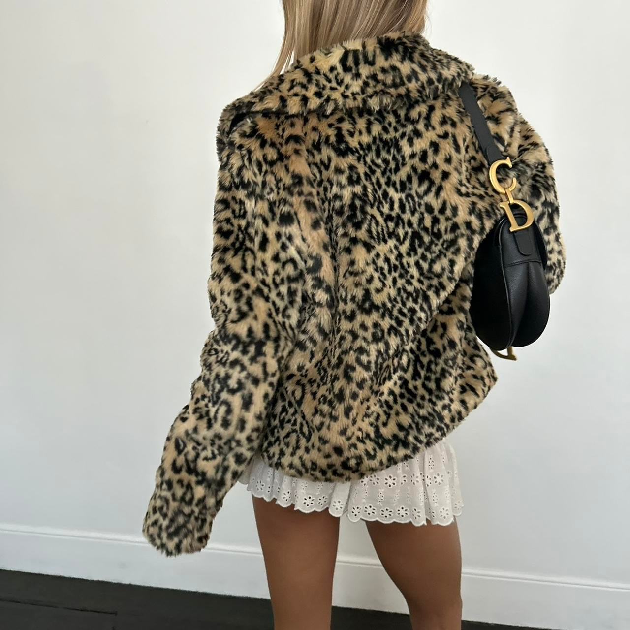 Vintage cheetah faux fur jacket