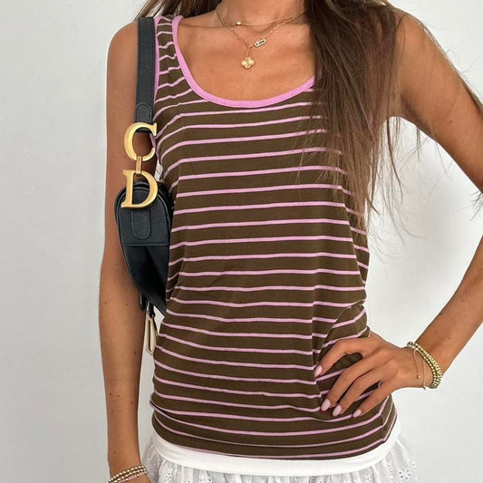 Vintage 2000’s brown and pink cami top