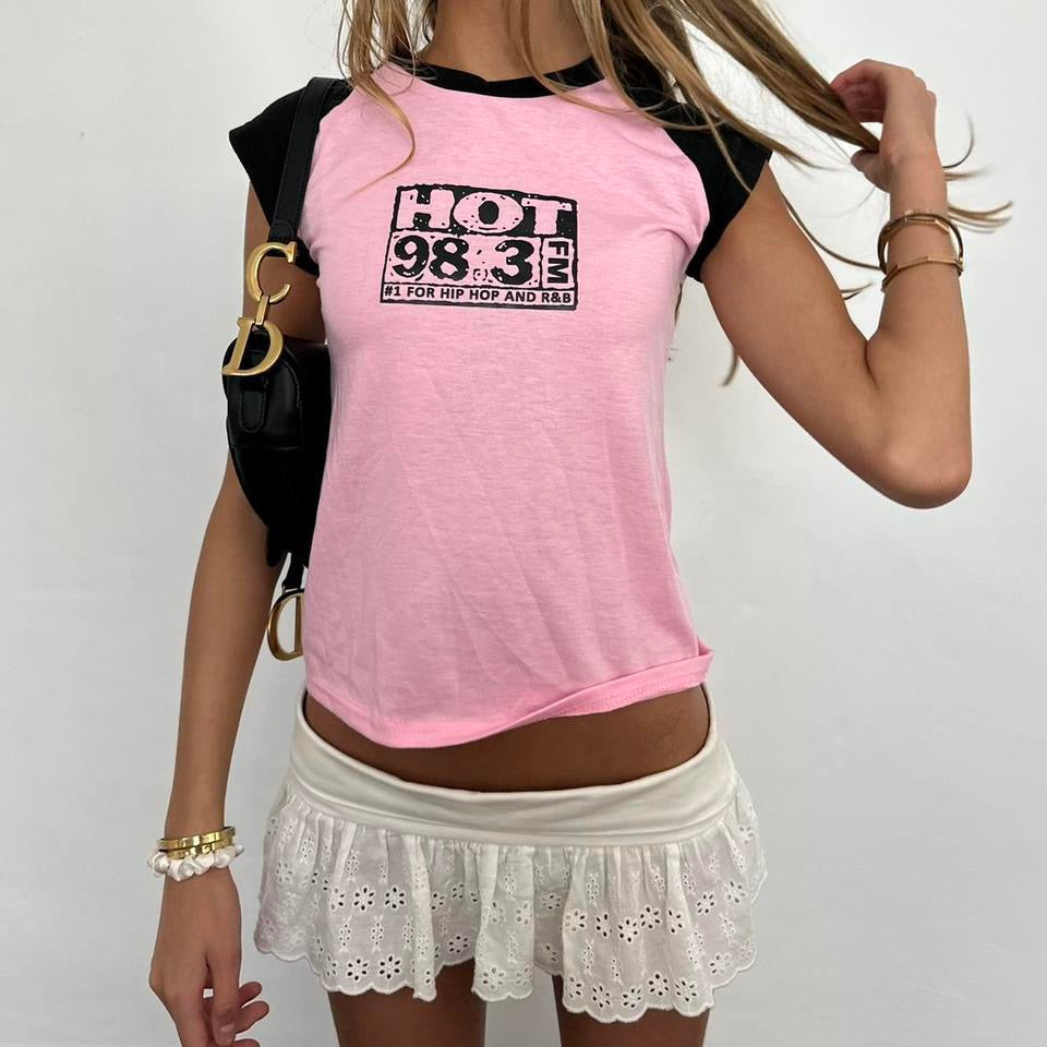 Vintage 90’s pink two tone baby tee