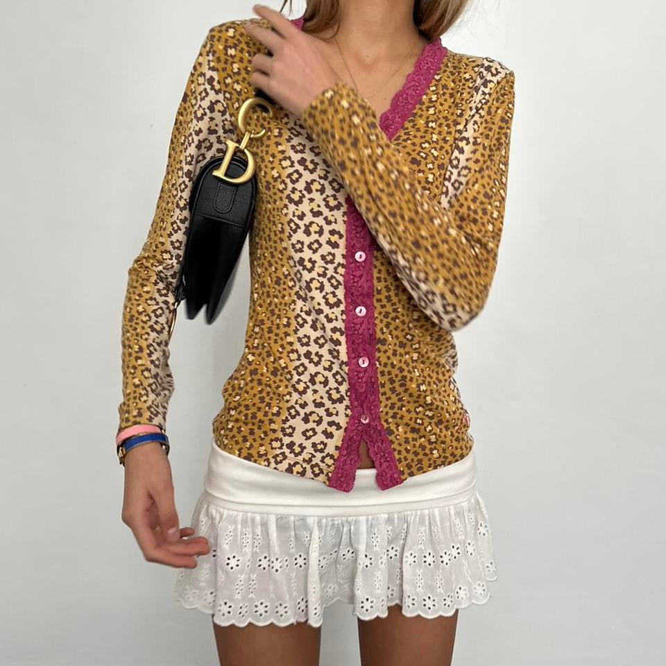 Vintage 90’s lace leopard print cardigan