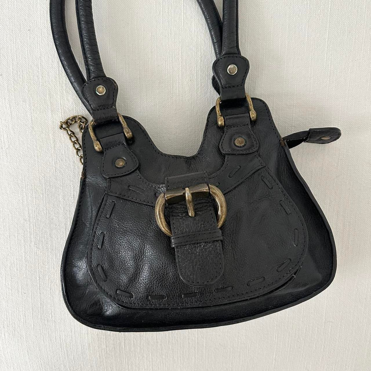 Vintage leather buckle bag