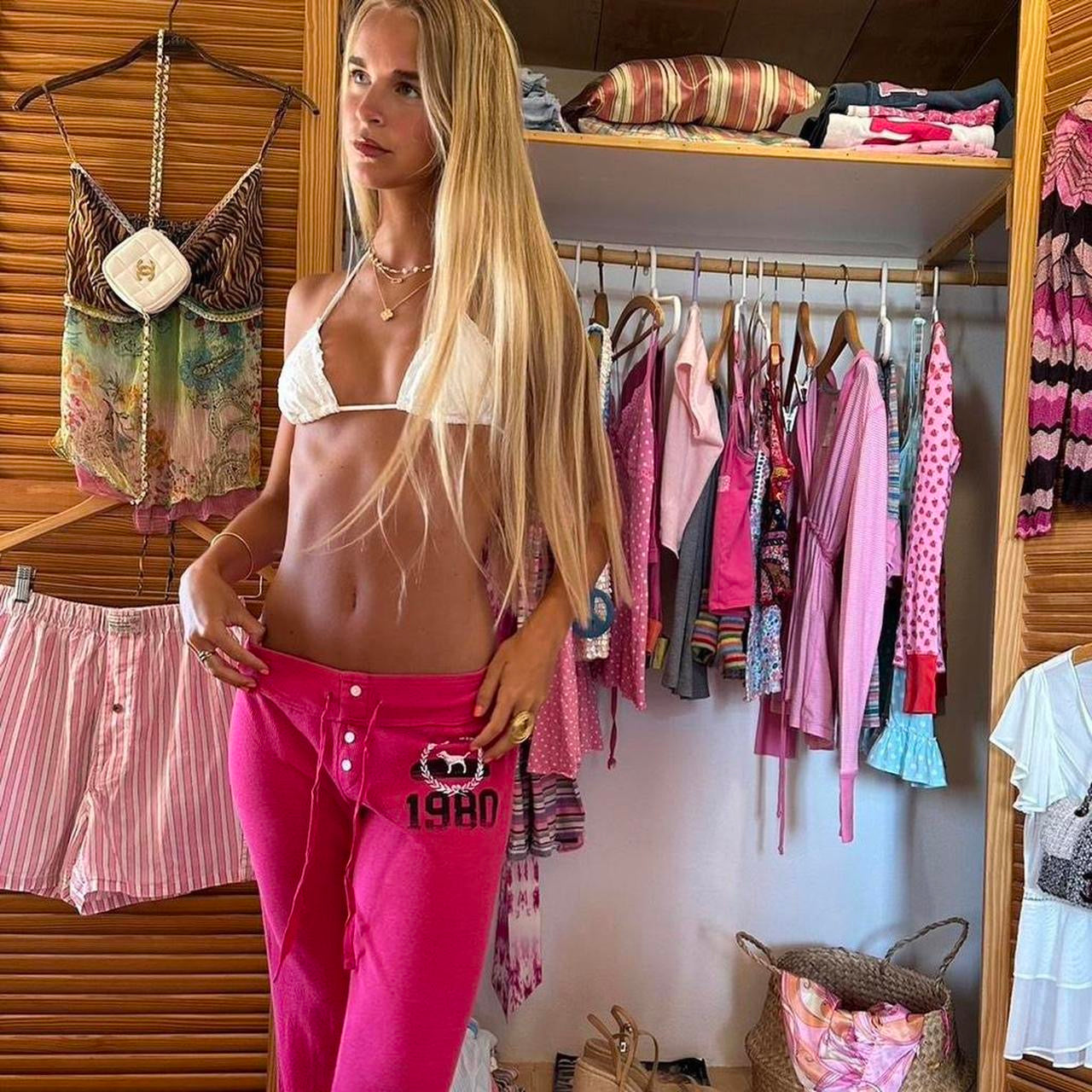 Vintage 2000’s Victorias Secret pink waffle sweatpants