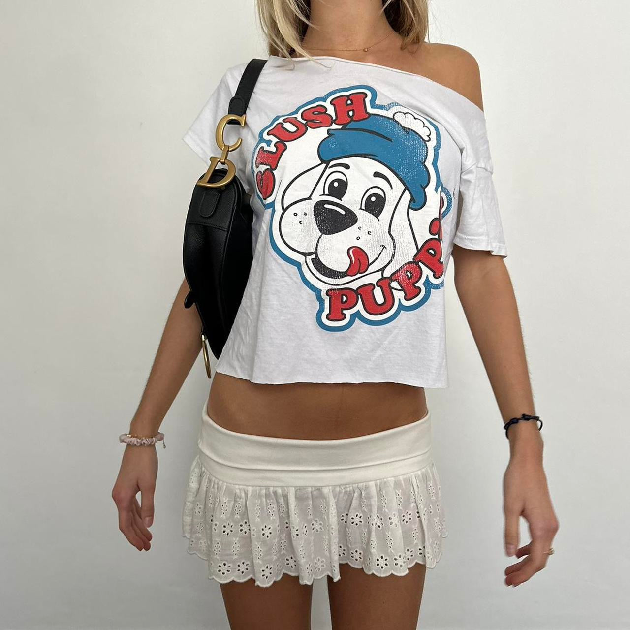 Vintage Slush Puppy off the shoulder tee