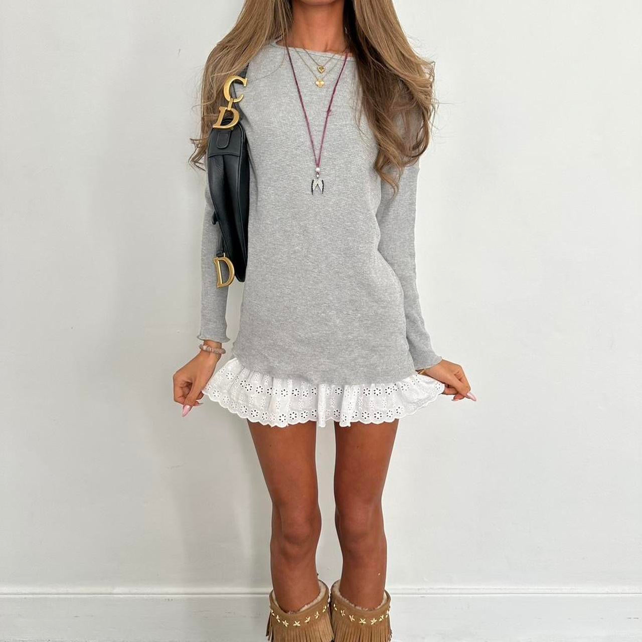 Vintage 2000’s Polo Ralph Lauren grey waffle long sleeve top