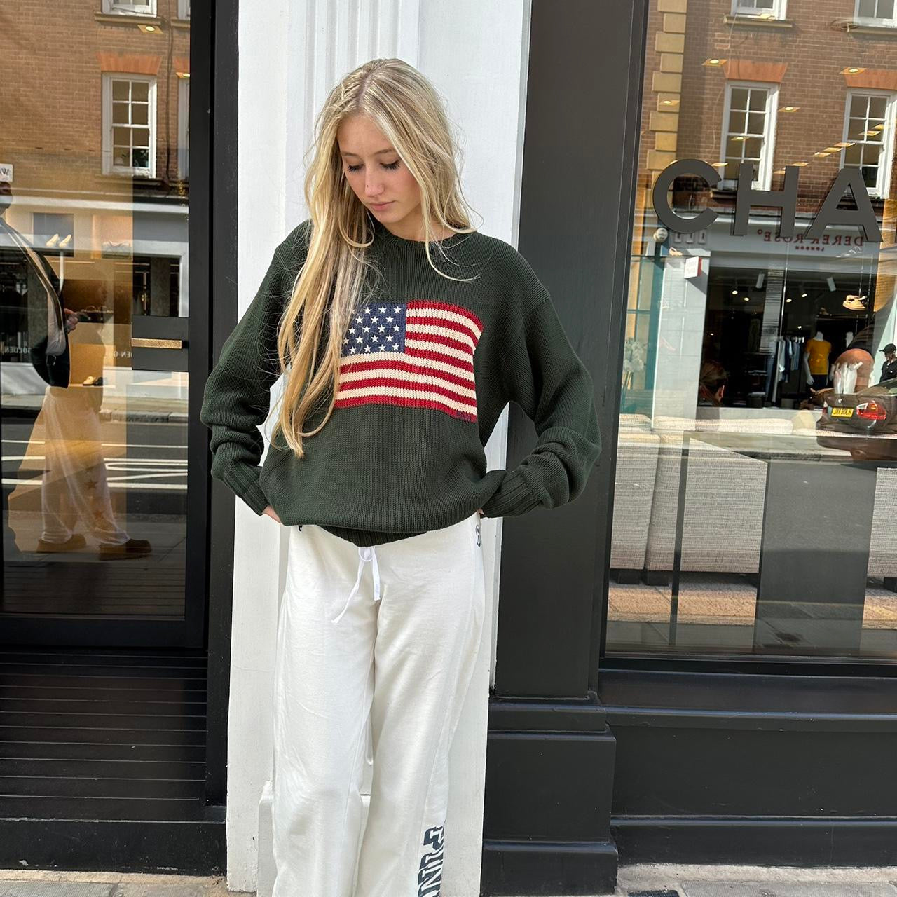 Vintage 90s Ralph Lauren American flag jumper