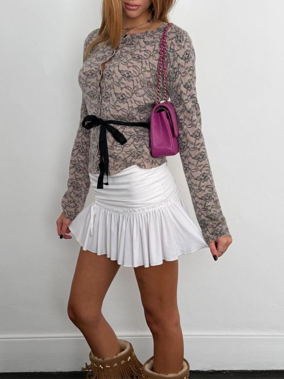 Vintage 00’s lace tie up cardigan top
