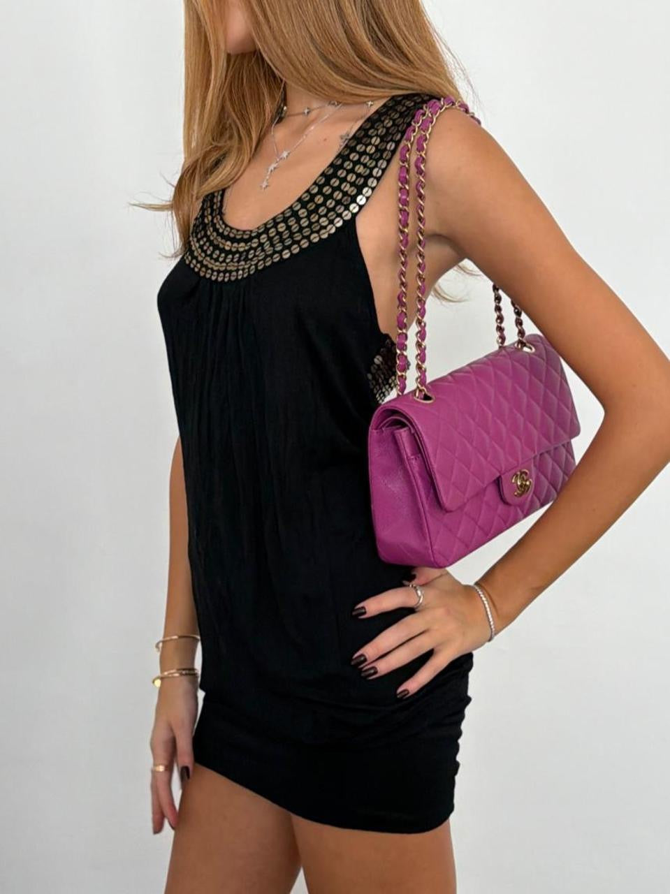 Vintage 00s black sequin mini dress