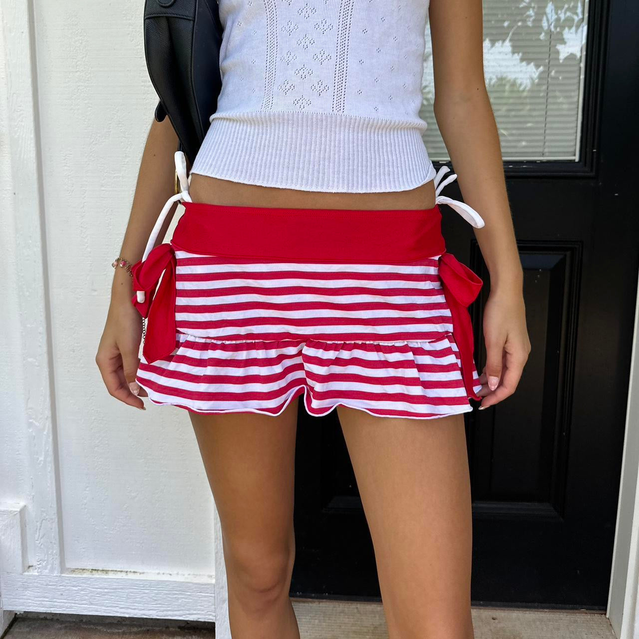 Vintage 90’s red stripe mini skirt