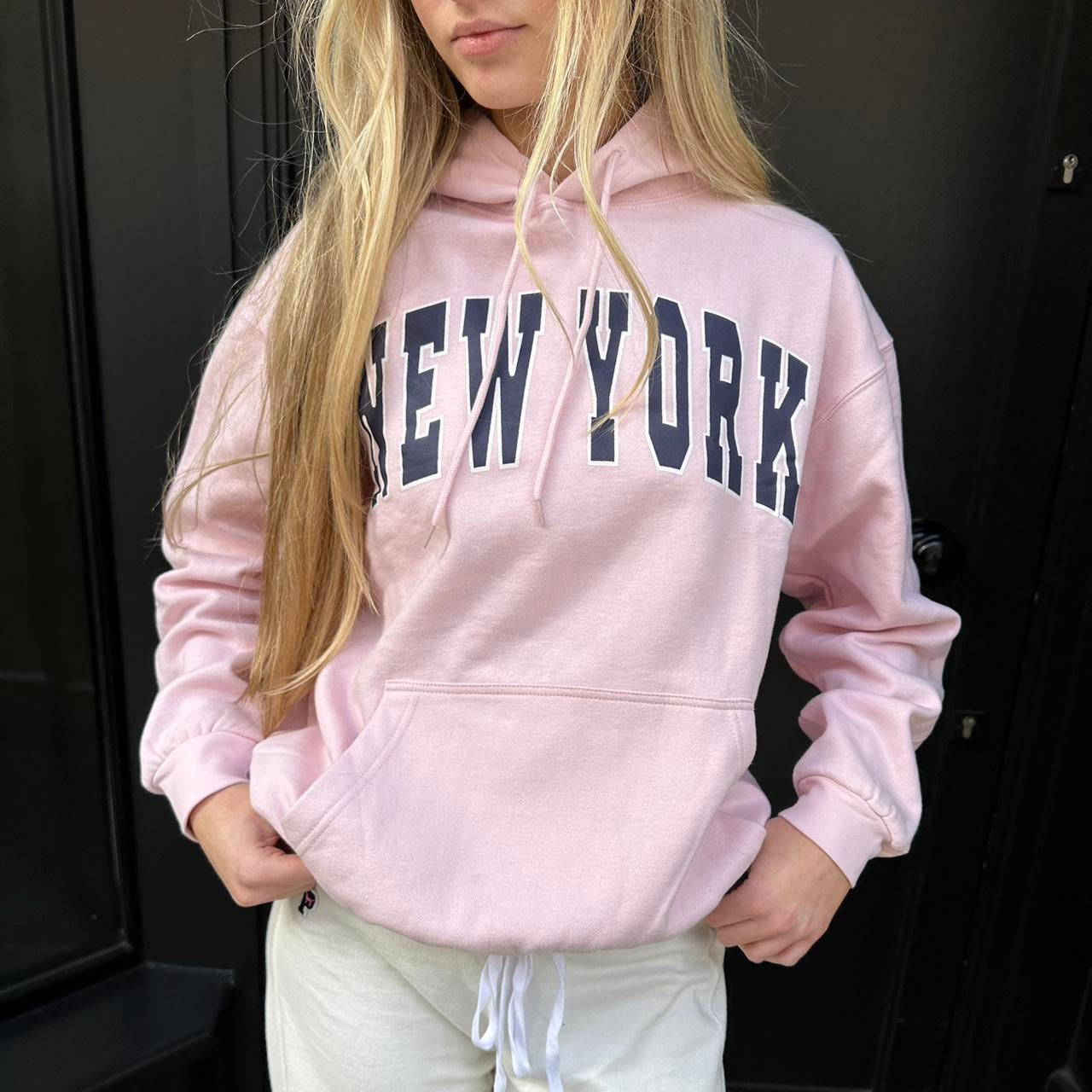 Vintage baby pink New York hoodie