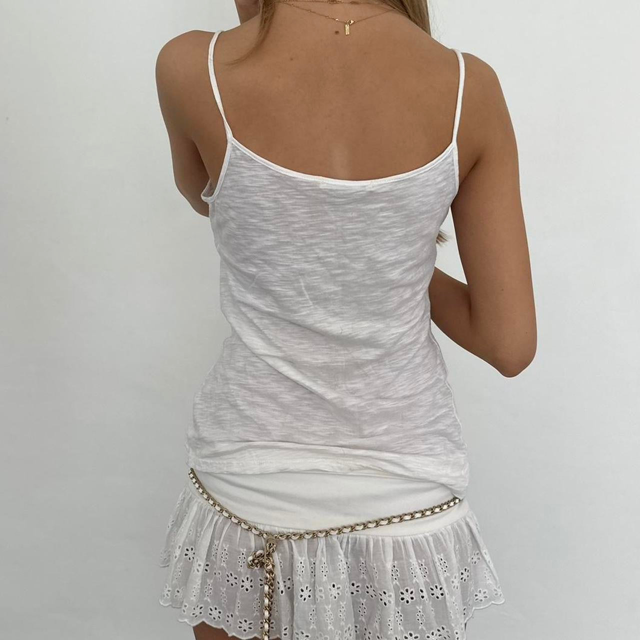 Vintage white floral embroidered cami top