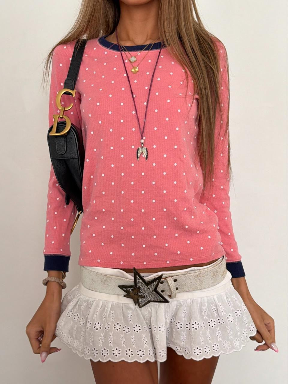 Vintage 00’s polka dot long sleeve top
