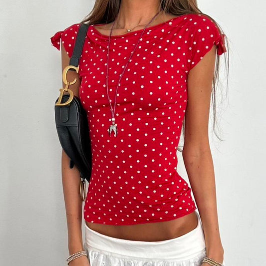 Vintage 2000’s red polka dot top