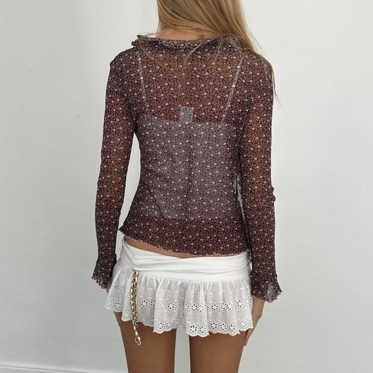 Vintage 90’s black & pink floral cardigan top