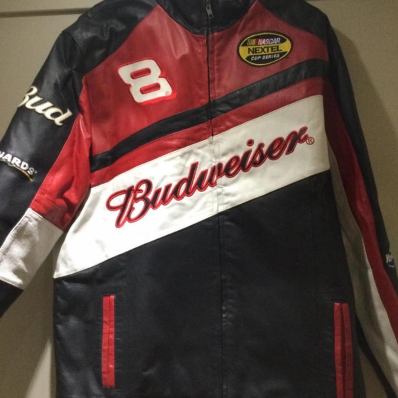 Vintage early 2000s red leather racing jacket