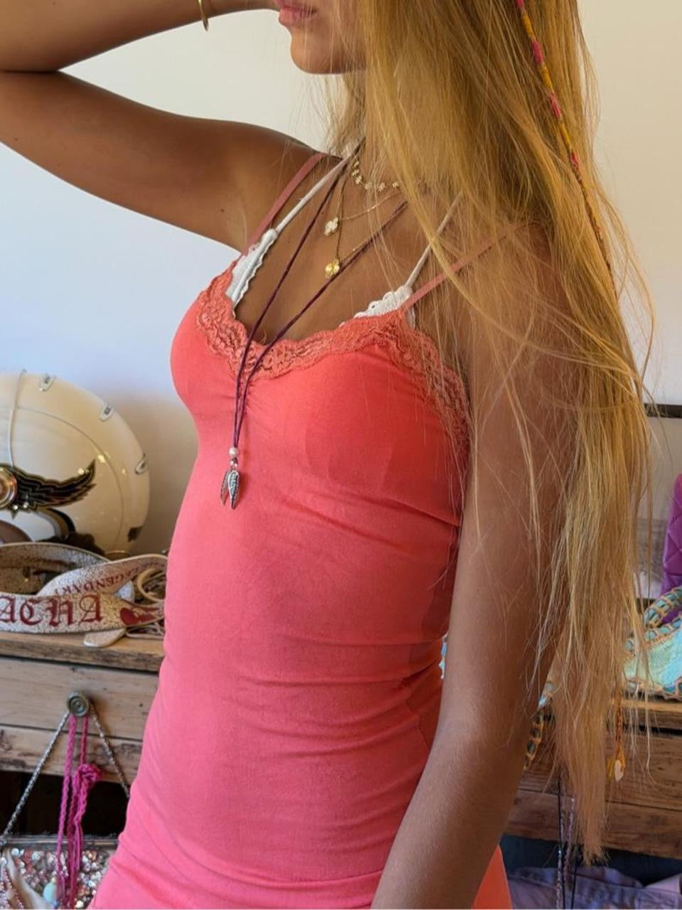 Vintage 00’s pink ruffle mini dress