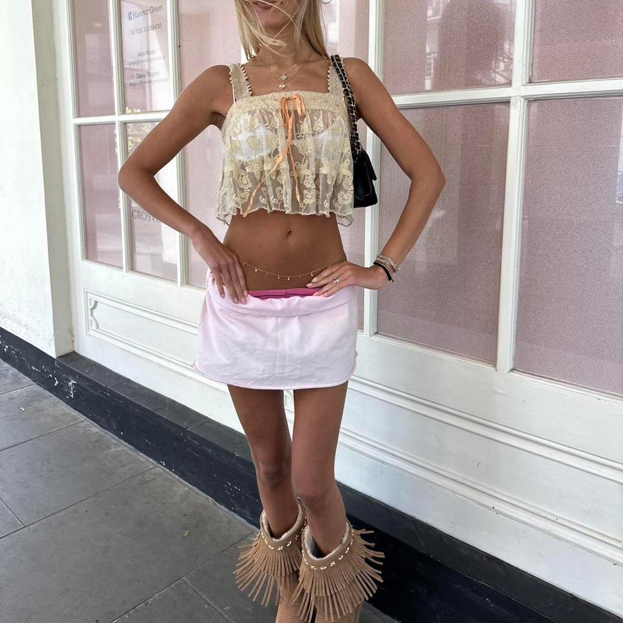 Vintage 90’s ribbon lace cami top
