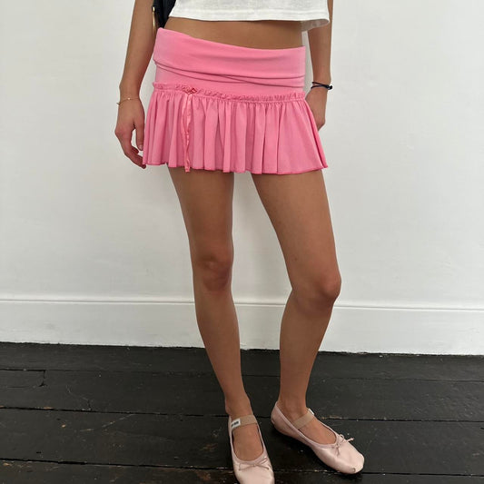 Vintage Abercrombie and Fitch pink folded mini skirt