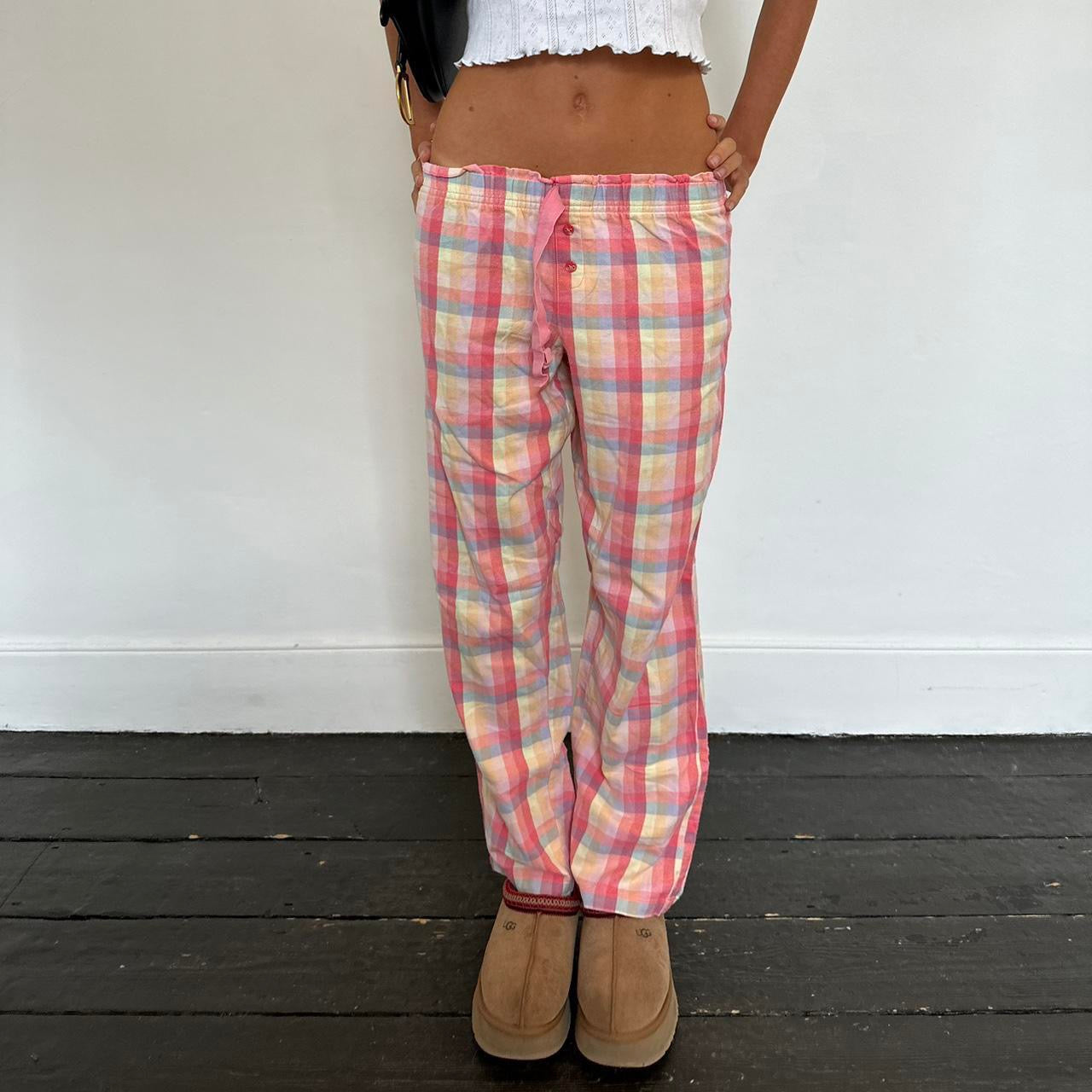 Vintage colourful plaid pants