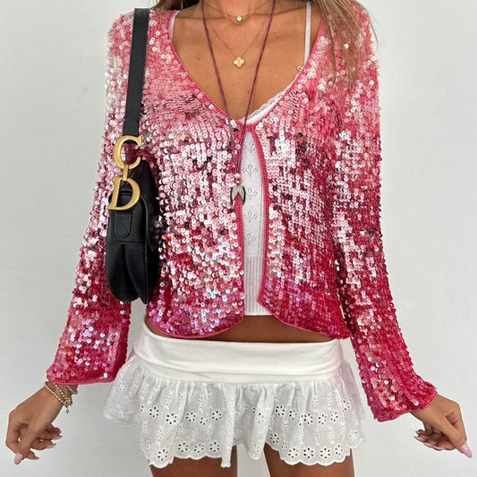 Vintage 2000’s sparkly red sequin cardigan