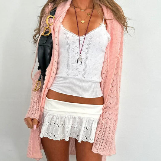 Vintage 2000’s Victoria’s Secret pink knit cardigan top