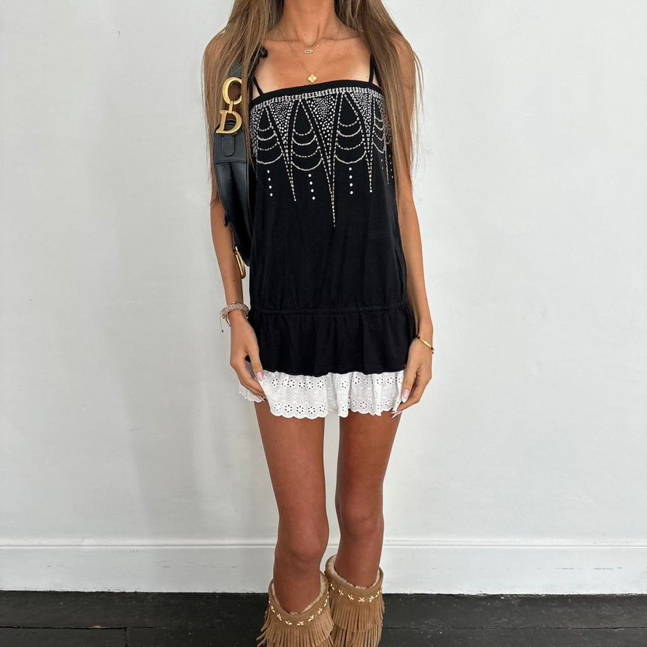 Vintage 2000’s black sequin cami top