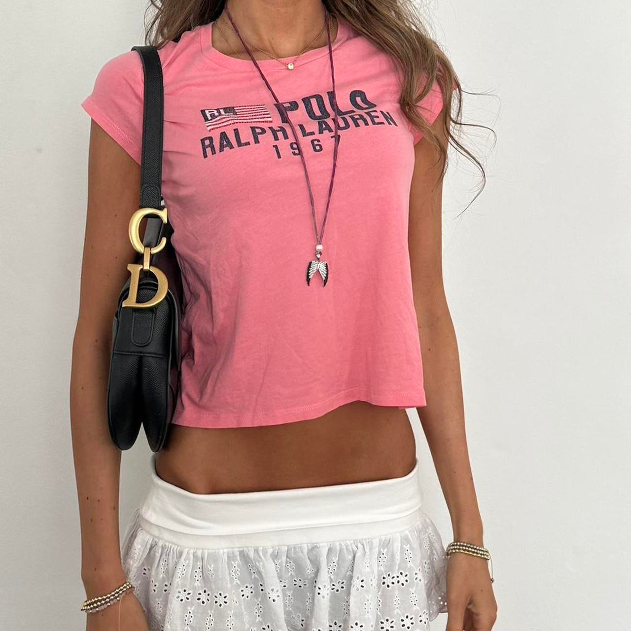 Vintage pink flag Ralph Lauren baby tee