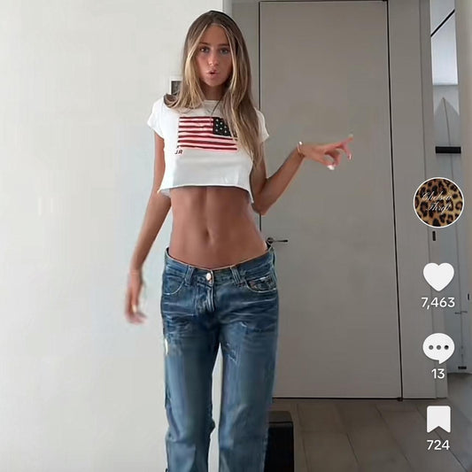 Vintage Ralph Lauren American flag preppy baby tee