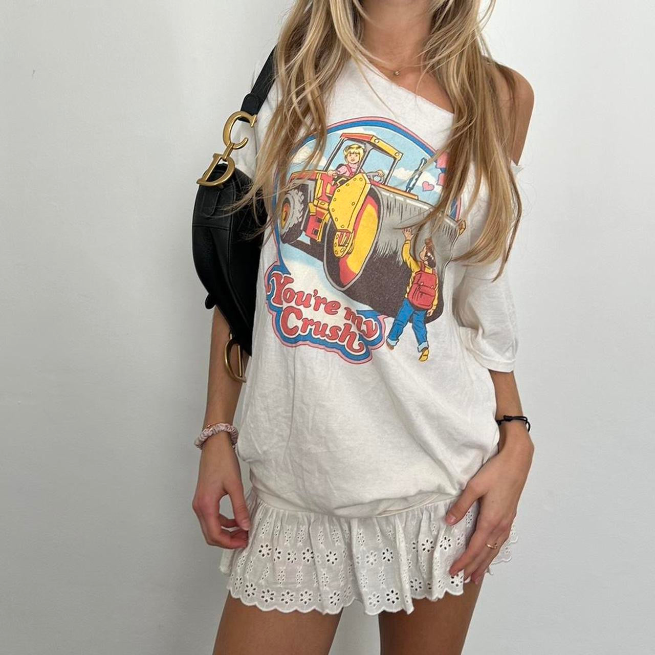 Vintage 90’s ‘You’re my crush’  off the shoulder top