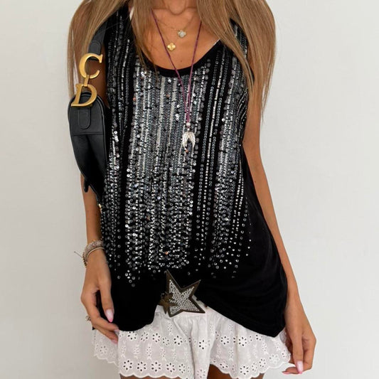 Vintage 00s black sparkly top