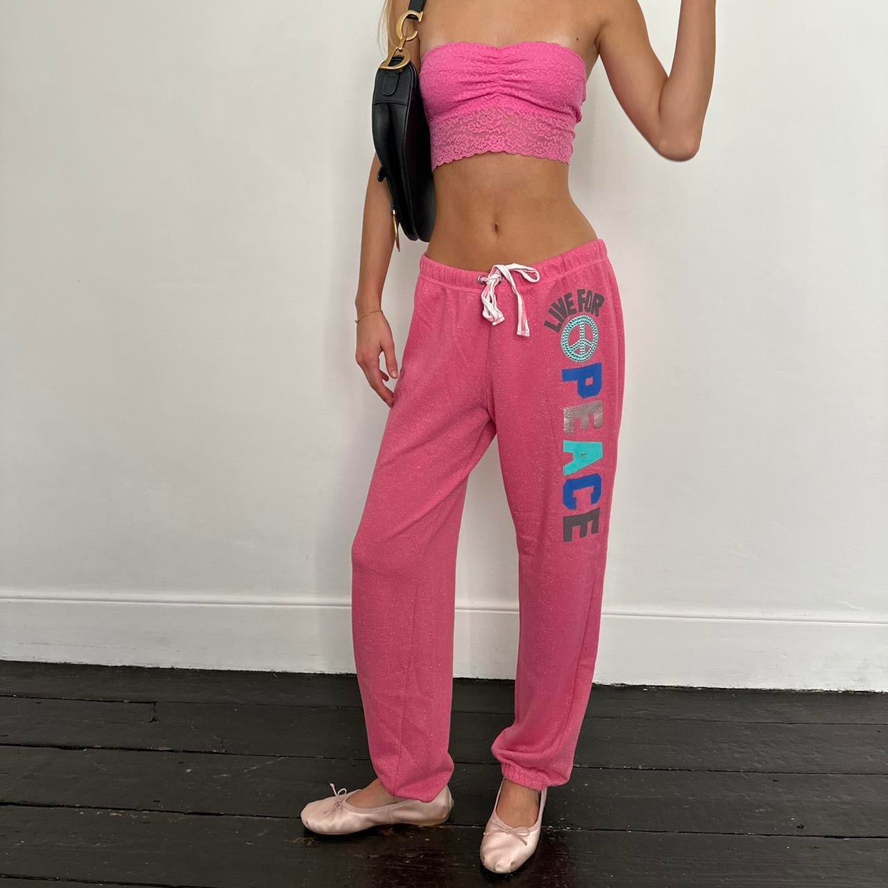 Vintage 2000’s Peace pink graphic sweatpants