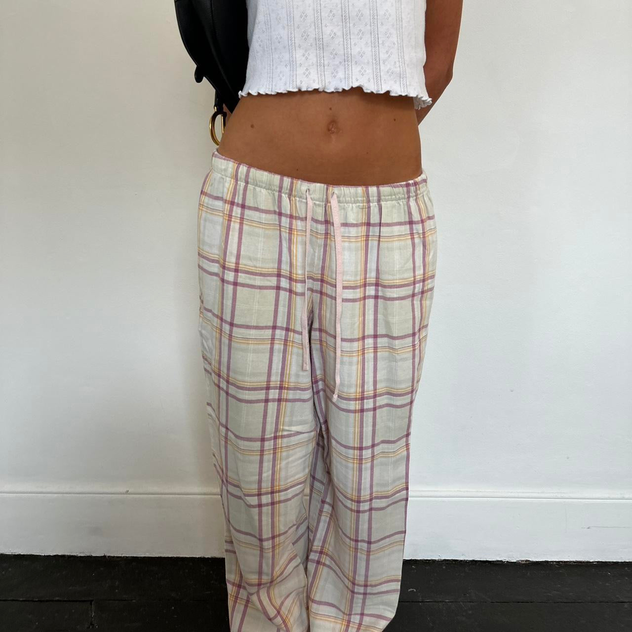 Vintage pastel plaid pants