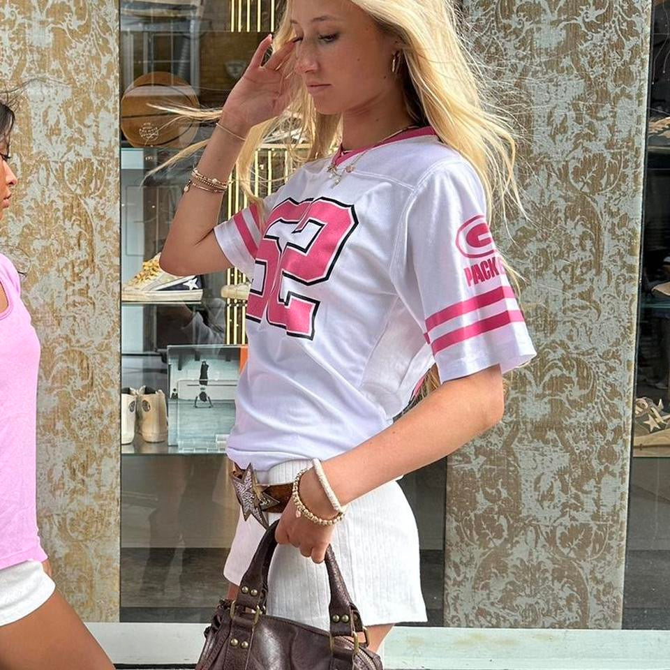 Vintage 90’s pink and white jersey top