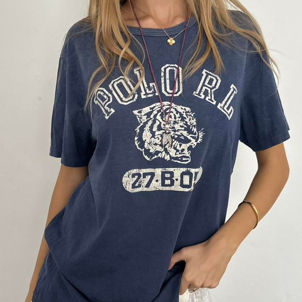 Vintage Ralph Lauren navy blue varsity tiger top