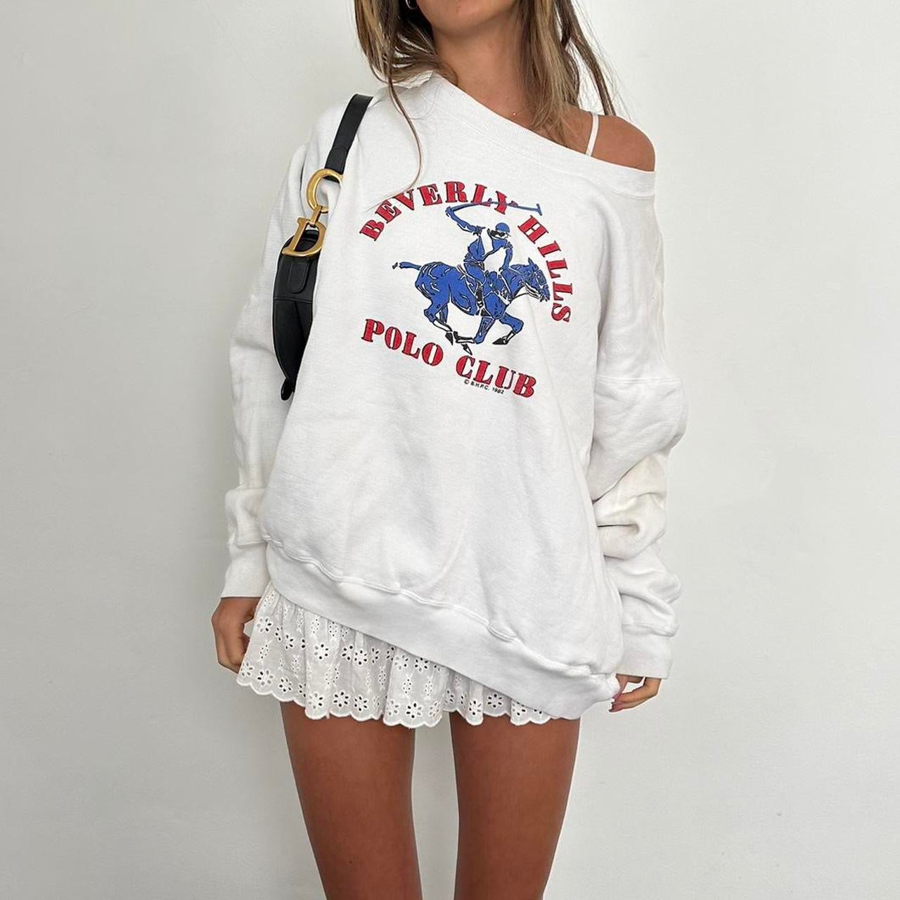 Vintage Polo Club Beverly Hills white sweatshirt