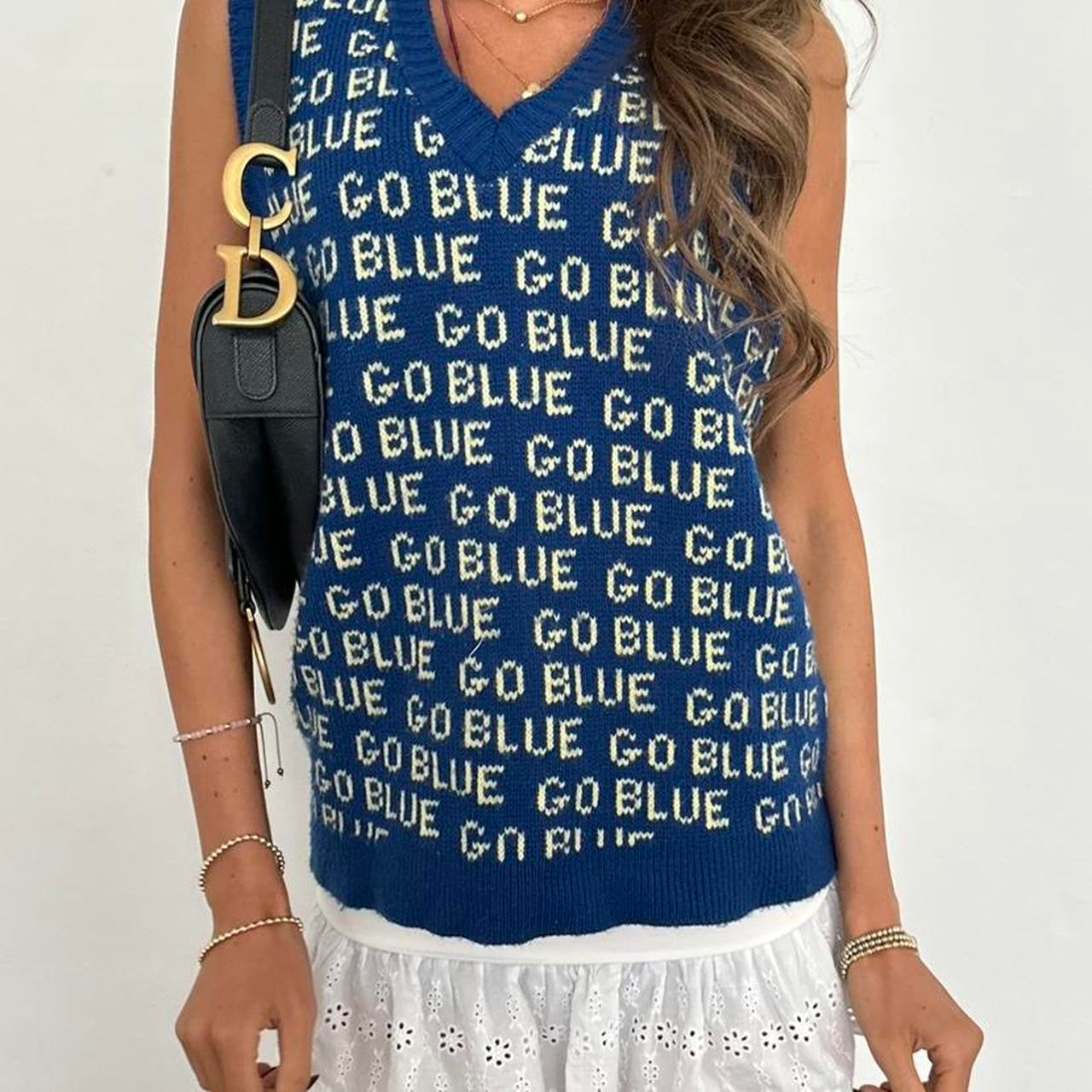 Vintage 90’s Go Blue University of Michigan knit vest sweater