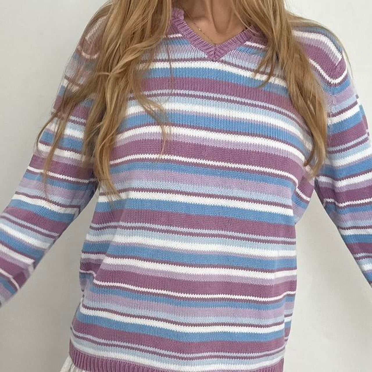 Vintage pastel purple stripe sweater