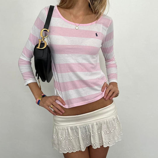 Vintage 90’s Ralph Lauren pink striped long sleeve top