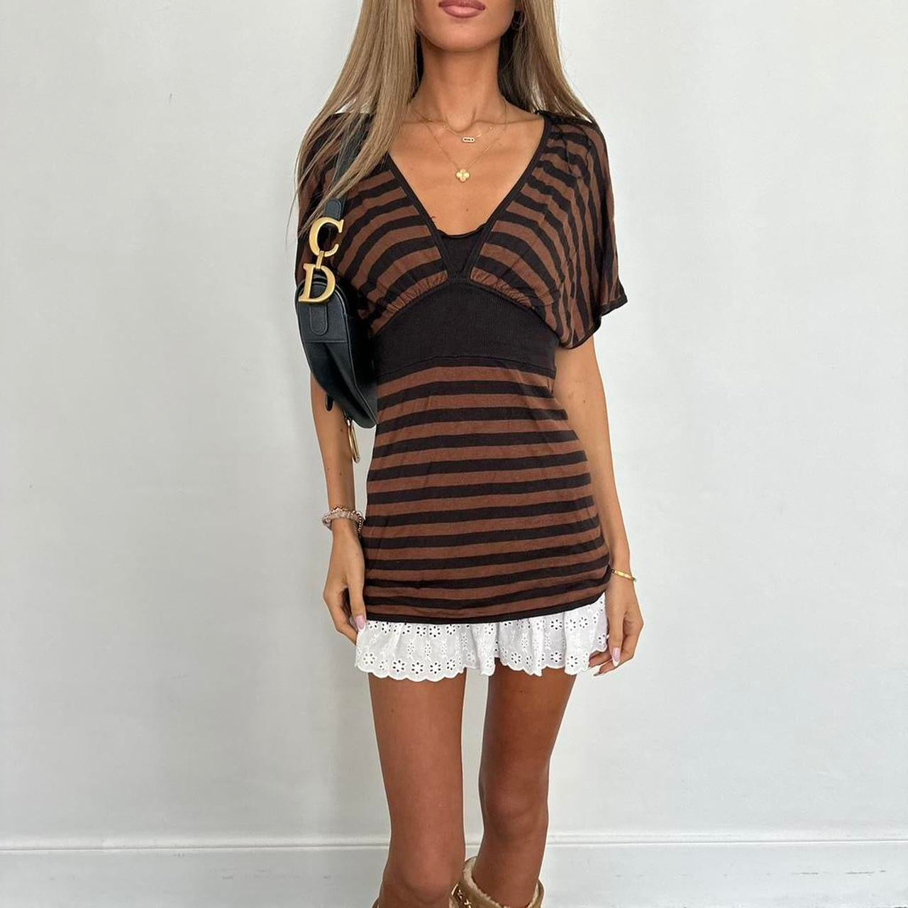 Vintage 2000s brown striped top