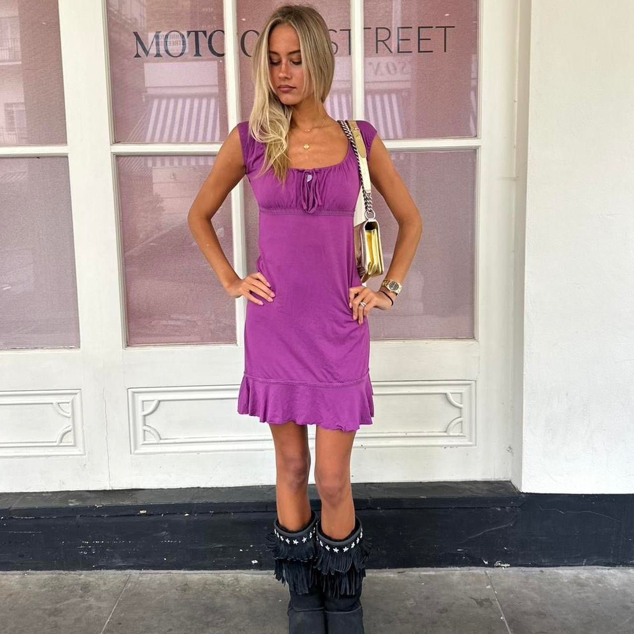 Vintage soft purple boho dress