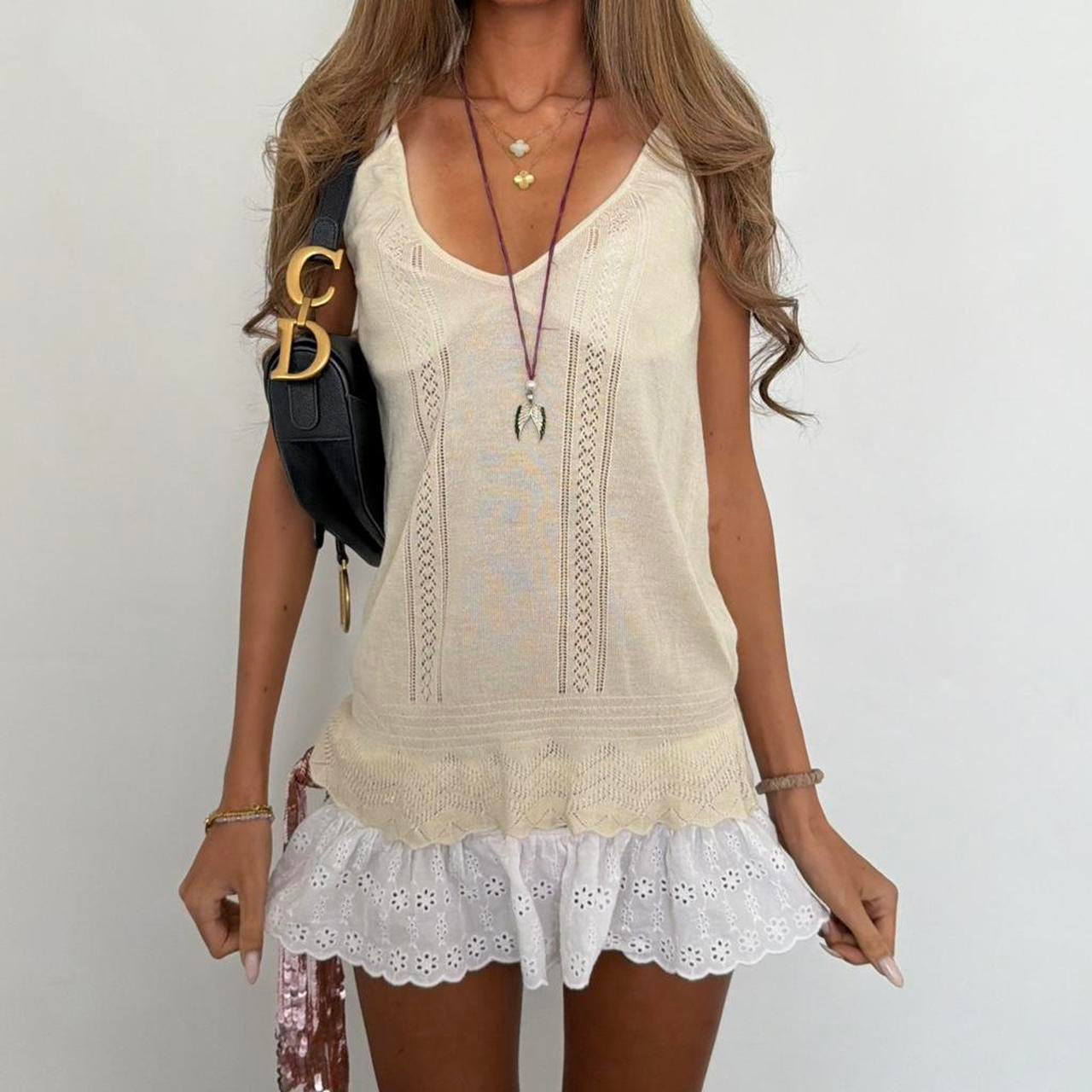 Vintage 00’s tan cami boho top