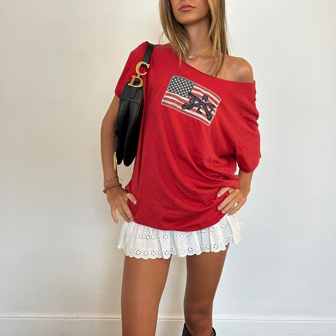 Vintage Polo Ralph Lauren red off shoulder top