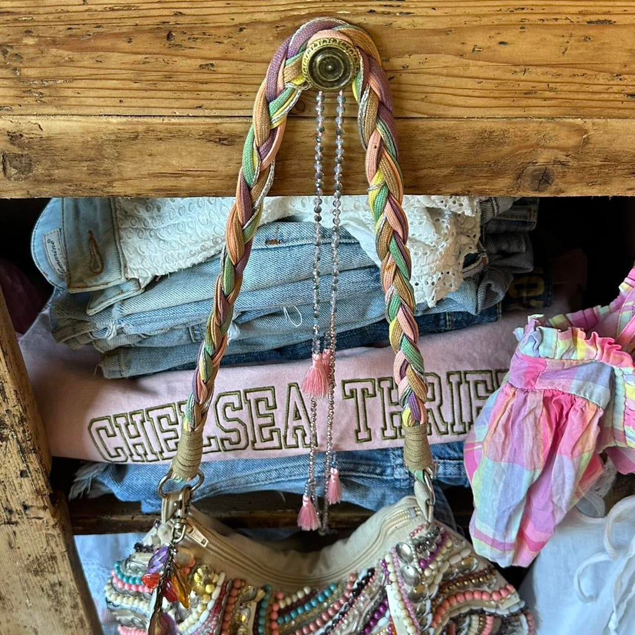 Vintage boho beaded Bag