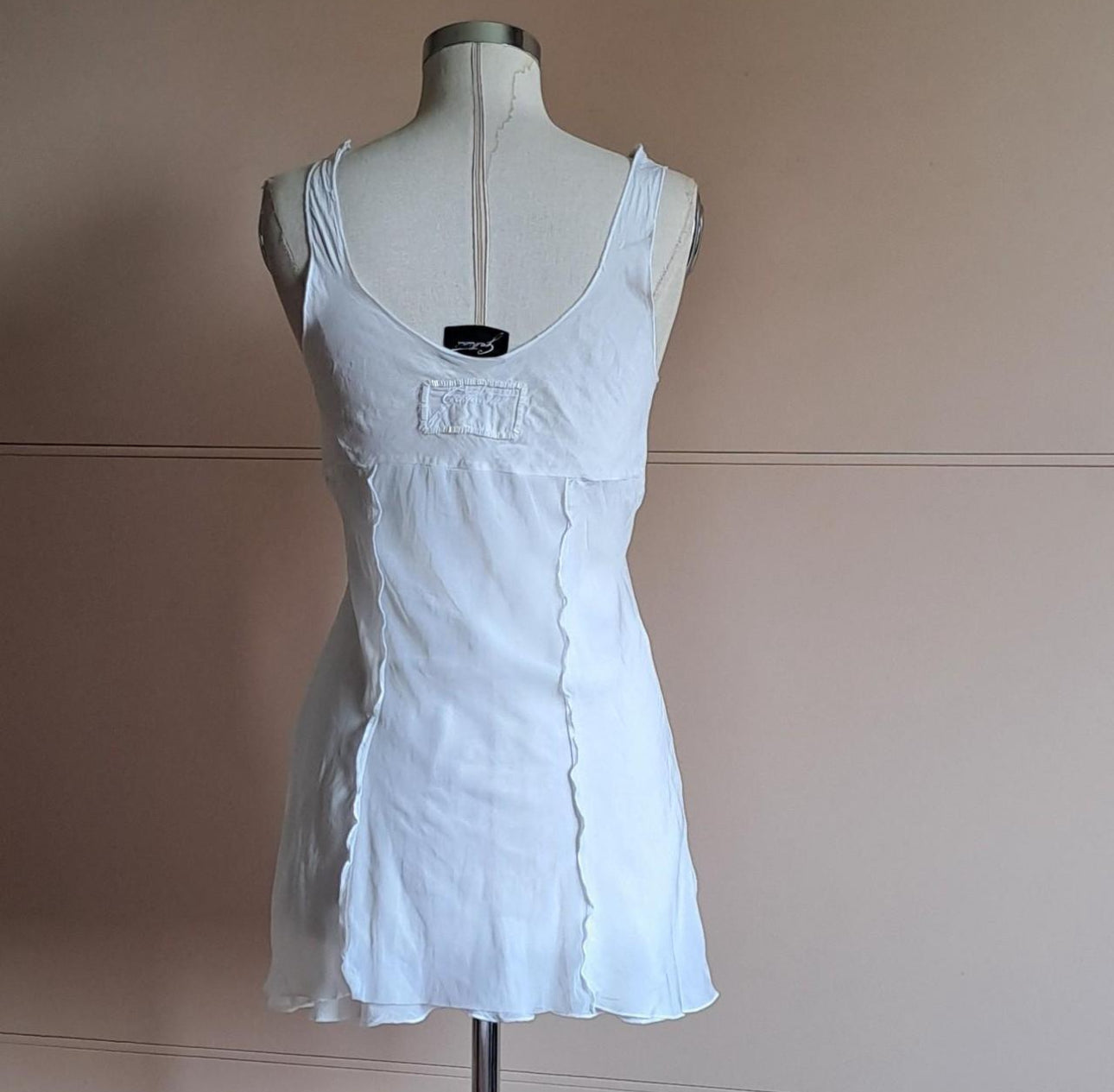 Vintage 90’s silk white babydoll dress