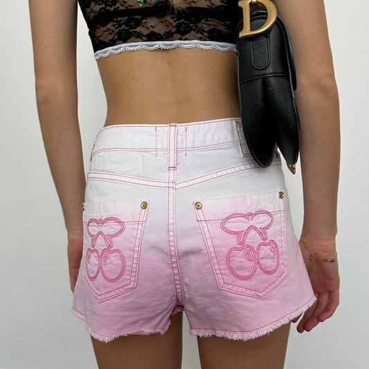 Vintage pink cherry shorts