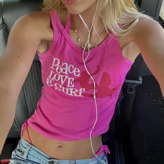 Vintage 2000’s Peace, love & surf tank top