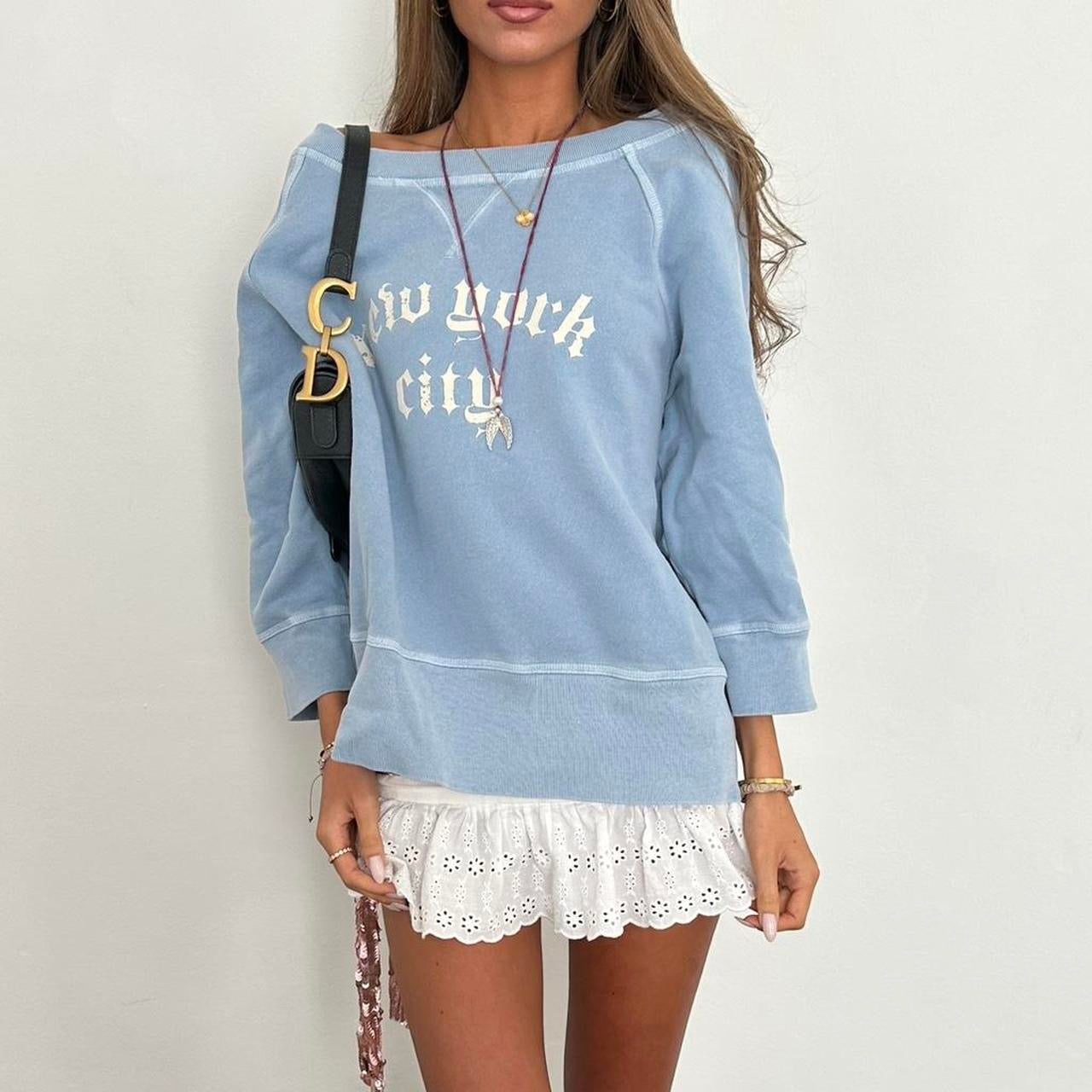 Vintage 90’s New York off the shoulder sweatshirt top